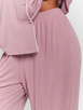 Loungeable Slumber Dusky Pink Rib Jersey Long Pyjama Set