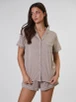 Loungeable Doze Oatmeal Rib Jersey Short Pyjama Set