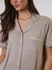 Loungeable Doze Oatmeal Rib Jersey Short Pyjama Set