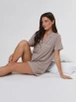 Loungeable Doze Oatmeal Rib Jersey Short Pyjama Set