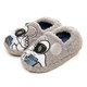 Grey Borg Fleece Applique Astronaut Slippers