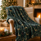 Festive Reindeer Flannel Fleece Throw 120x150cm