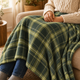 Olive Tartan Lightweight Fleece Blanket 120x150cm