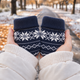 Navy Fairisle Knitted Cover Reusable Hand Warmers 