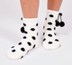 Monochrome Polka Dot Pompom Slipper Socks