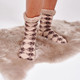 Mocha Argyle Bows Slipper Socks