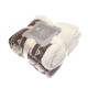 Brown Nordic Fairisle Sherpa Back Plush Throw 150x200cm