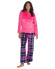 Pink Tartan Check Plush Fleece Lounge Set