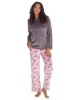 Charcoal & Pink Bows Plush Fleece Lounge Set