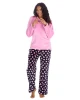 Pink & Black Hearts Plush Fleece Lounge Set