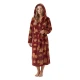 Wine Highland Cows Plush Fleece Hooded Dressing Gown
