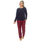 Navy Jersey Top & Red Check Bottoms Pyjamas