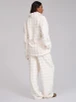 Cream Bubble Cut Fleece Two Piece Lounge Set