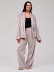 Taupe Flannel Fleece Kimono Wrap Lounge Set