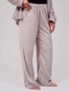 Taupe Flannel Fleece Kimono Wrap Lounge Set