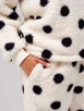 Cream Polka Dot Borg Fleece Twosie Lounge Set