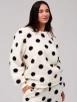 Cream Polka Dot Borg Fleece Twosie Lounge Set