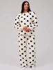 Cream Polka Dot Borg Fleece Twosie Lounge Set 