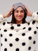 Cream Polka Dot Borg Fleece Twosie Lounge Set