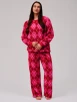 Pink Argyle Borg Fleece Twosie Lounge Set