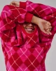 Pink Argyle Borg Fleece Twosie Lounge Set