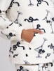 Monochrome Martini Bows Plush Fleece Lounge Set