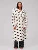 Cream Polka Dot Borg Fleece Midi Dressing Gown