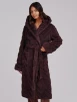 Brown Chevron Cut Luxury Fleece Midi Dressing Gown