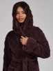 Brown Chevron Cut Luxury Fleece Midi Dressing Gown