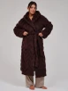 Brown Chevron Cut Luxury Fleece Midi Dressing Gown