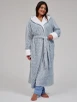 Blue Geometric Cut Luxury Fleece Maxi Dressing Gown