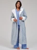 Blue Geometric Cut Luxury Fleece Maxi Dressing Gown