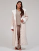 Vanilla Geometric Cut Luxury Fleece Maxi Dressing Gown