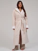 Vanilla Geometric Cut Luxury Fleece Maxi Dressing Gown