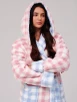 Pink & Blue Gingham Borg Fleece Midi Dressing Gown