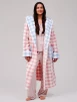 Pink & Blue Gingham Borg Fleece Midi Dressing Gown