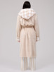 Taupe Gingham Trim Coral Fleece Midi Dressing Gown
