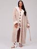 Taupe Cable Cut Luxury Fleece Maxi Dressing Gown