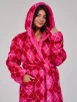 Hot Pink Argyle Coral Fleece Midi Dressing Gown