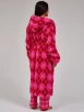 Hot Pink Argyle Coral Fleece Midi Dressing Gown