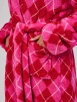 Hot Pink Argyle Coral Fleece Midi Dressing Gown