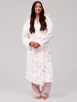Pink Stripe Bows Luxury Fleece Midi Dressing Gown