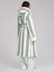 Green Stripe Pink Contrast Sherpa Midi Dressing Gown