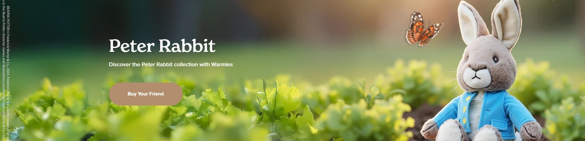 Peter Rabbit Cozy Plush Heatable Toy Peter Rabbit Clickable Banner