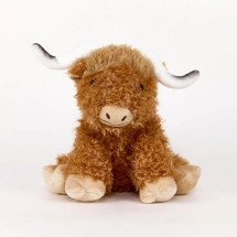Cozy Plush Horned Highland Cow Microwavable Toy