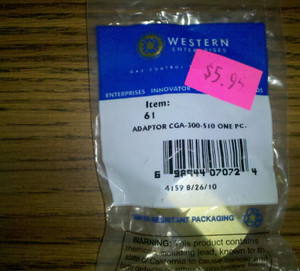 Western Enterprises WE-61 Adaptor CGA-300-510