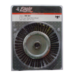 Eagle 6" Stringer Bead Wire Wheel, .020 dia wire, 5/8x11 Arbor  (BW-861)