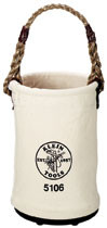 Klein Tools Bucket, #6 Canvas, Straight-Wall, Swivel Snap Hook (5106-S)