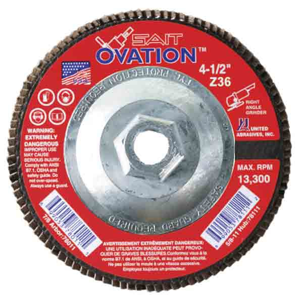 SAIT 78108 Ovation Flap Disc (4-1/2" x 5/8-11" x 60 grit)