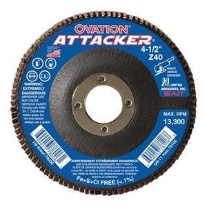 SAIT 76316 Ovation Attacker Flap Disc (4-1/2" x 5/8-11" x 40 grit)